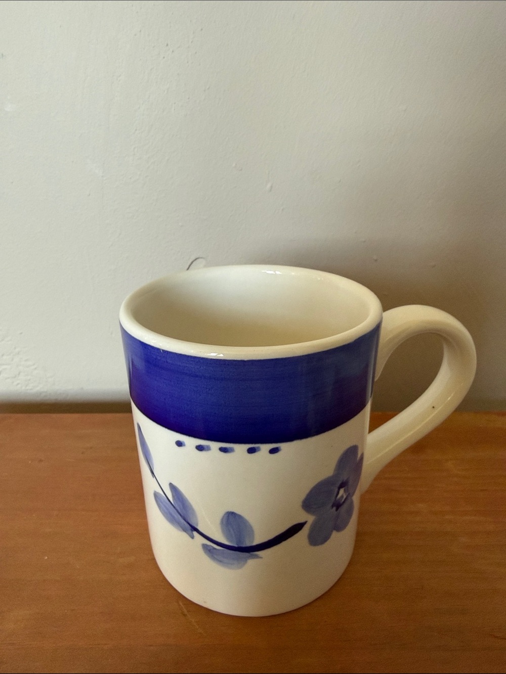 Gibson White Ceramic Mug with Blue Floral Band